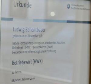 Urkunde Betriebswirt